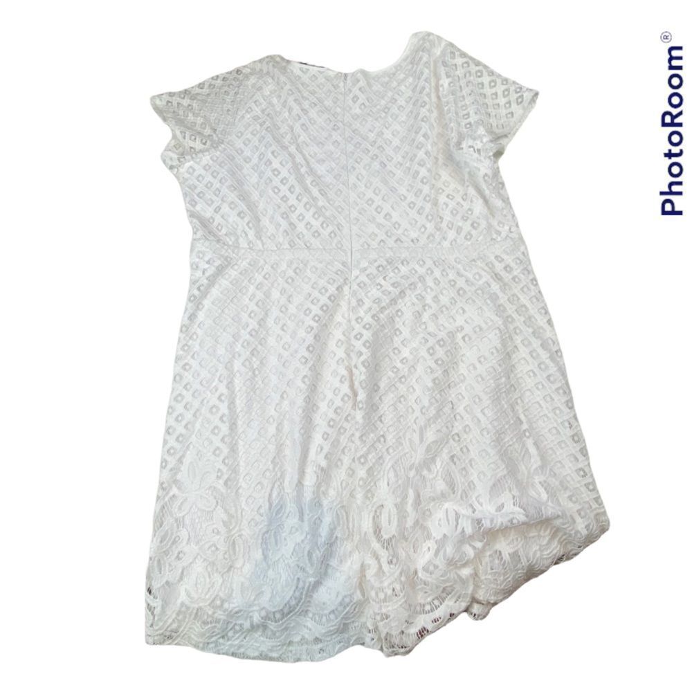NWT Lane Bryant White Eyelet Lace V Neck Dress 28 - Picture 3 of 7